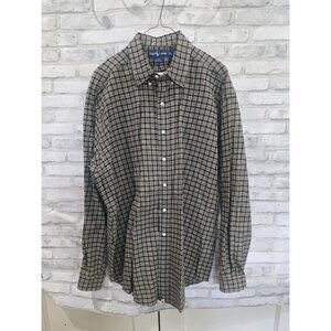 Polo Ralph Lauren Blake Long Sleeve Button Down Cotton Black Plaid XL Dry Cleane